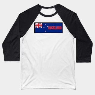 Auckland City in New Zealand Flag Baseball T-Shirt